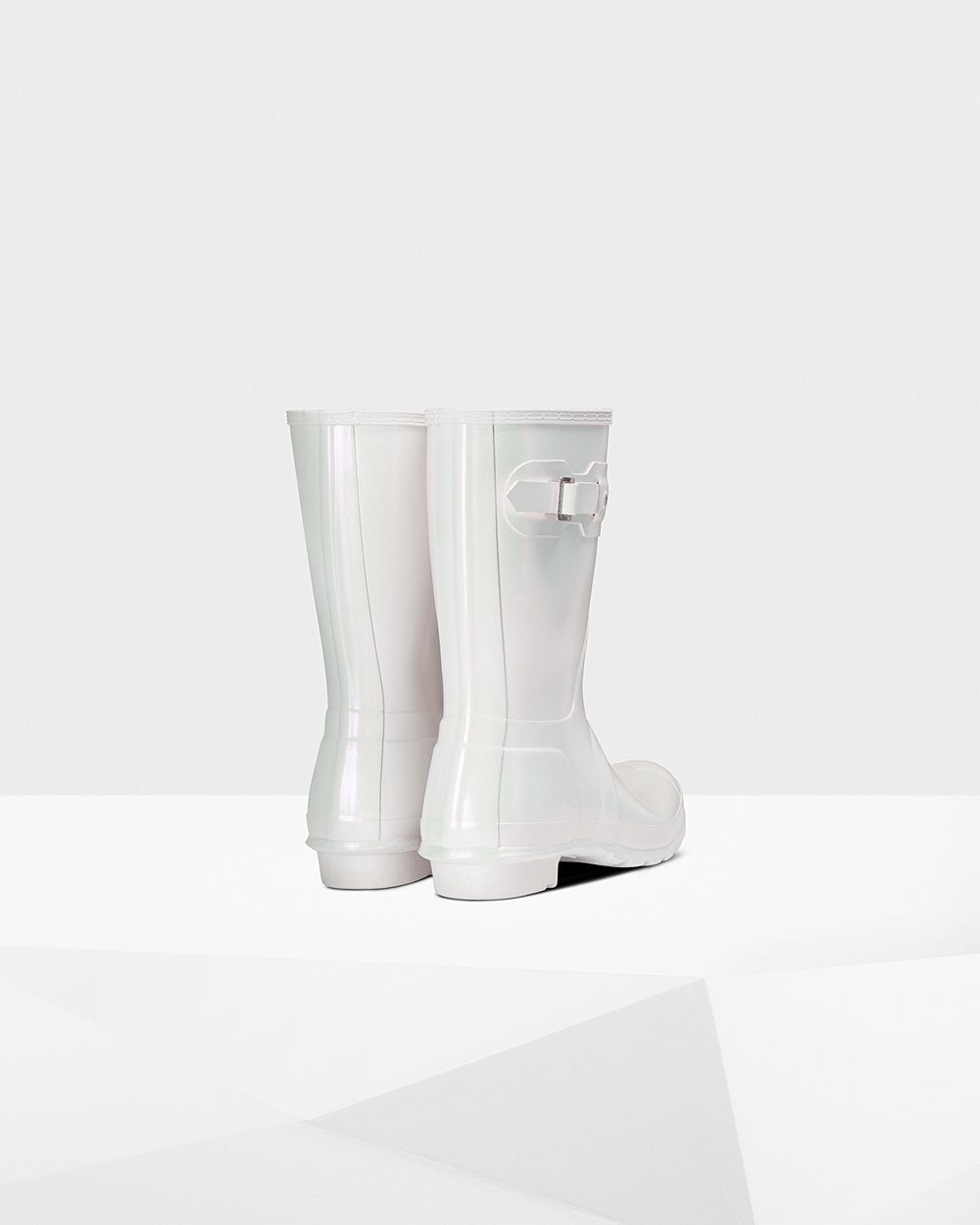 Womens Short Rain Boots - Hunter Original Nebula (36JHCUOYD) - Silver